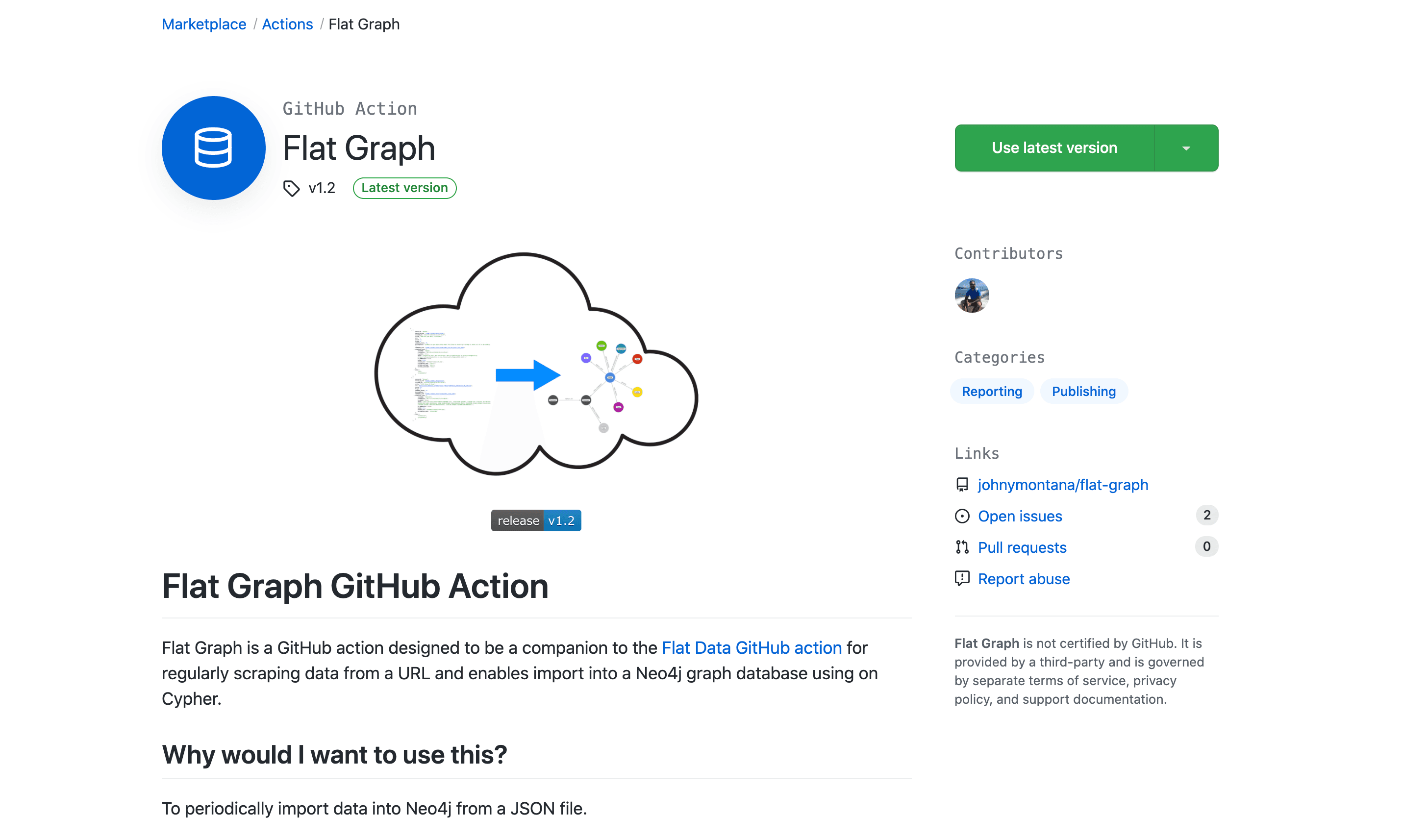 Flat Graph GitHub Action