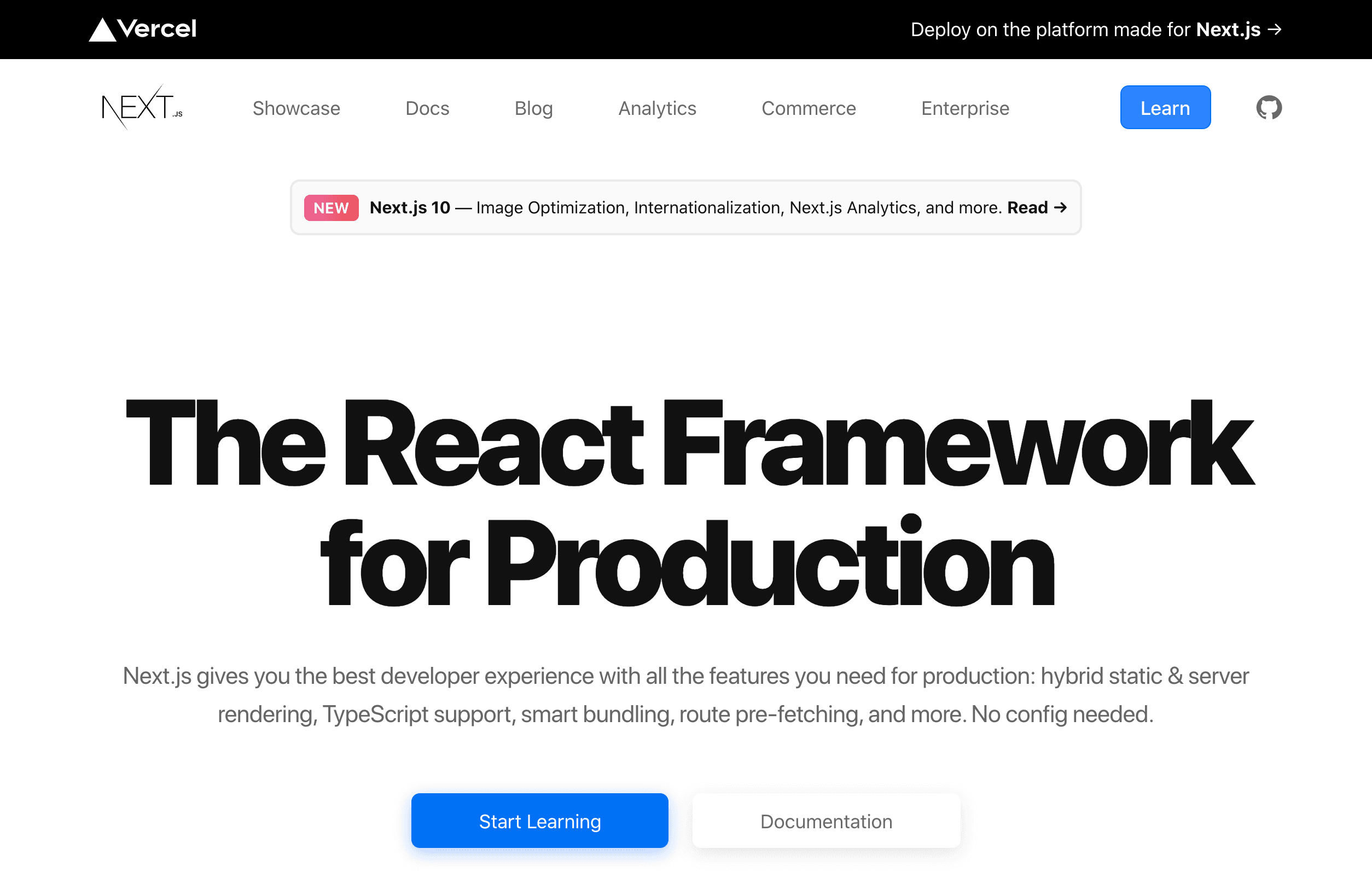 Next.js landing page