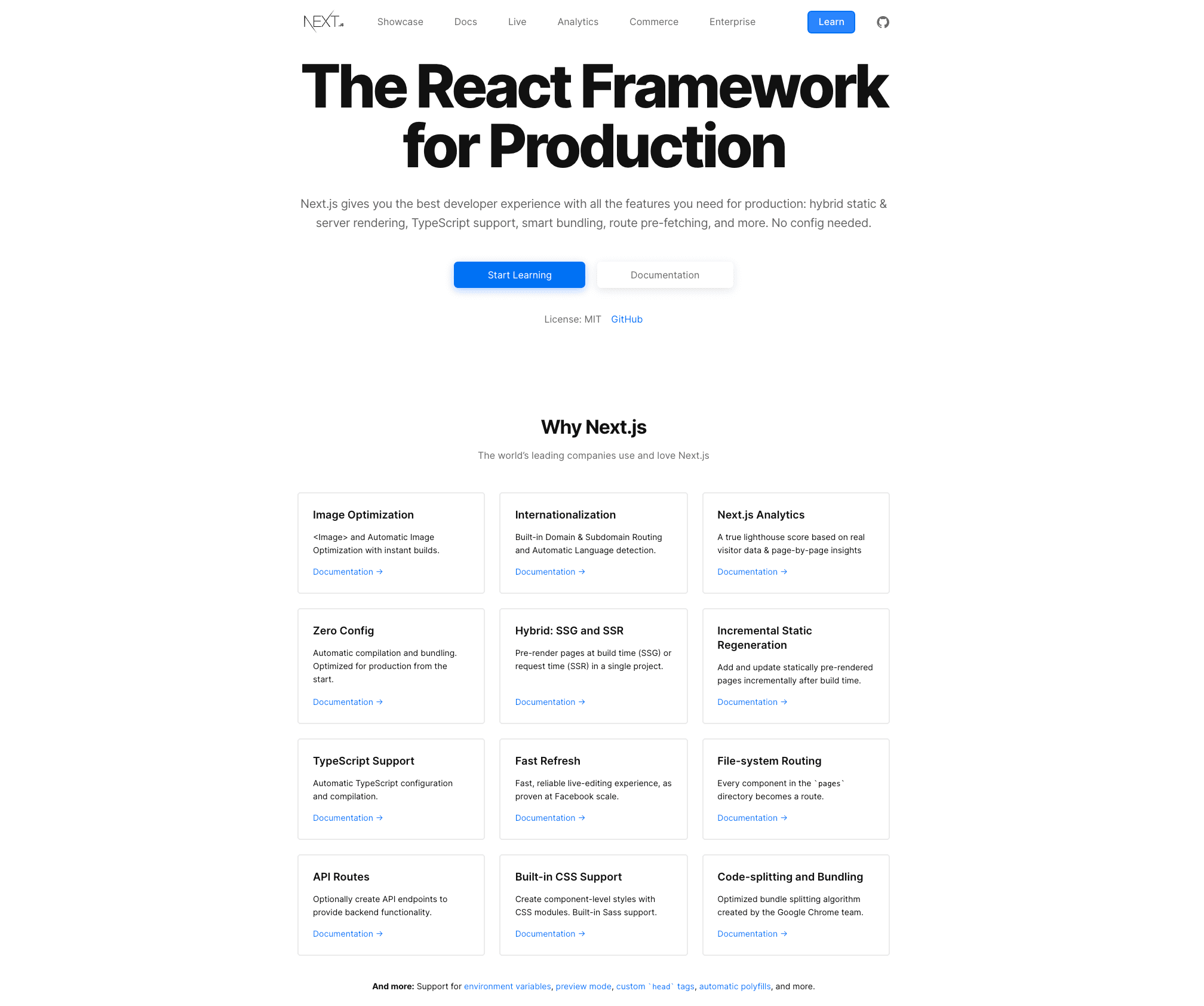 Next.js features
