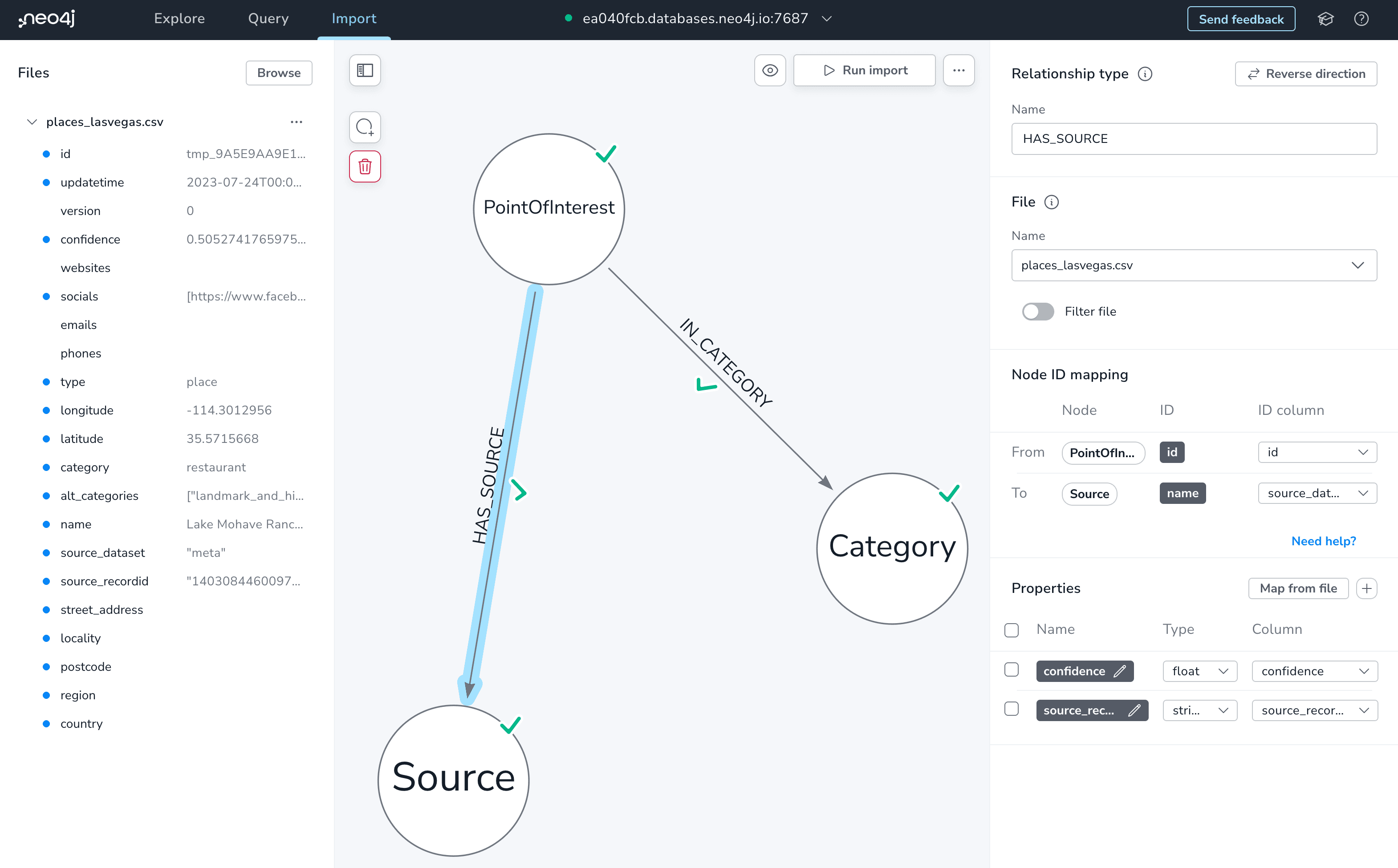 Using the Neo4j Import Tool to load Overture Maps point of interest data into the Neo4j graph database.