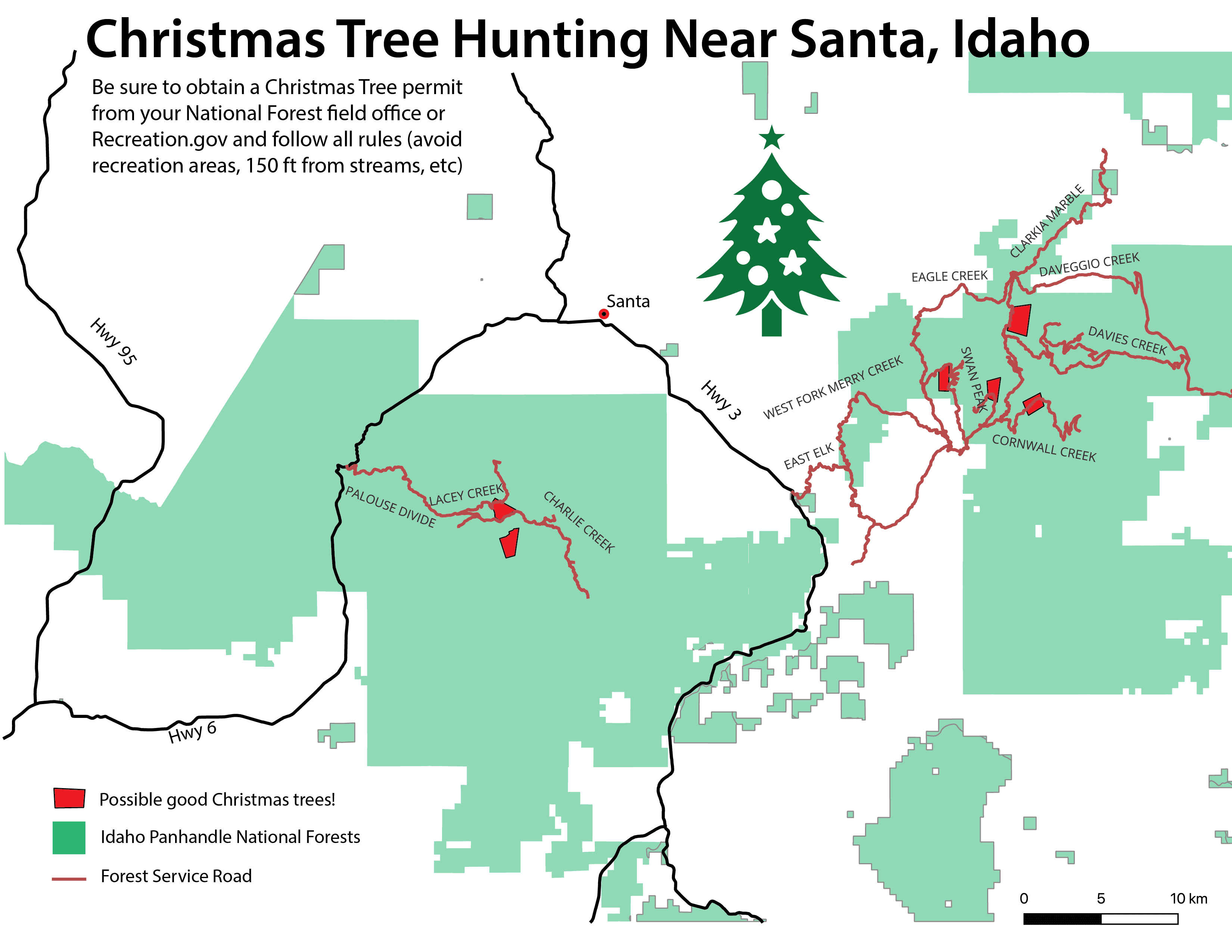 Finding The Perfect Christmas Tree With USFS Motor Vehicle User Map Data, QGIS, & SedonaDB