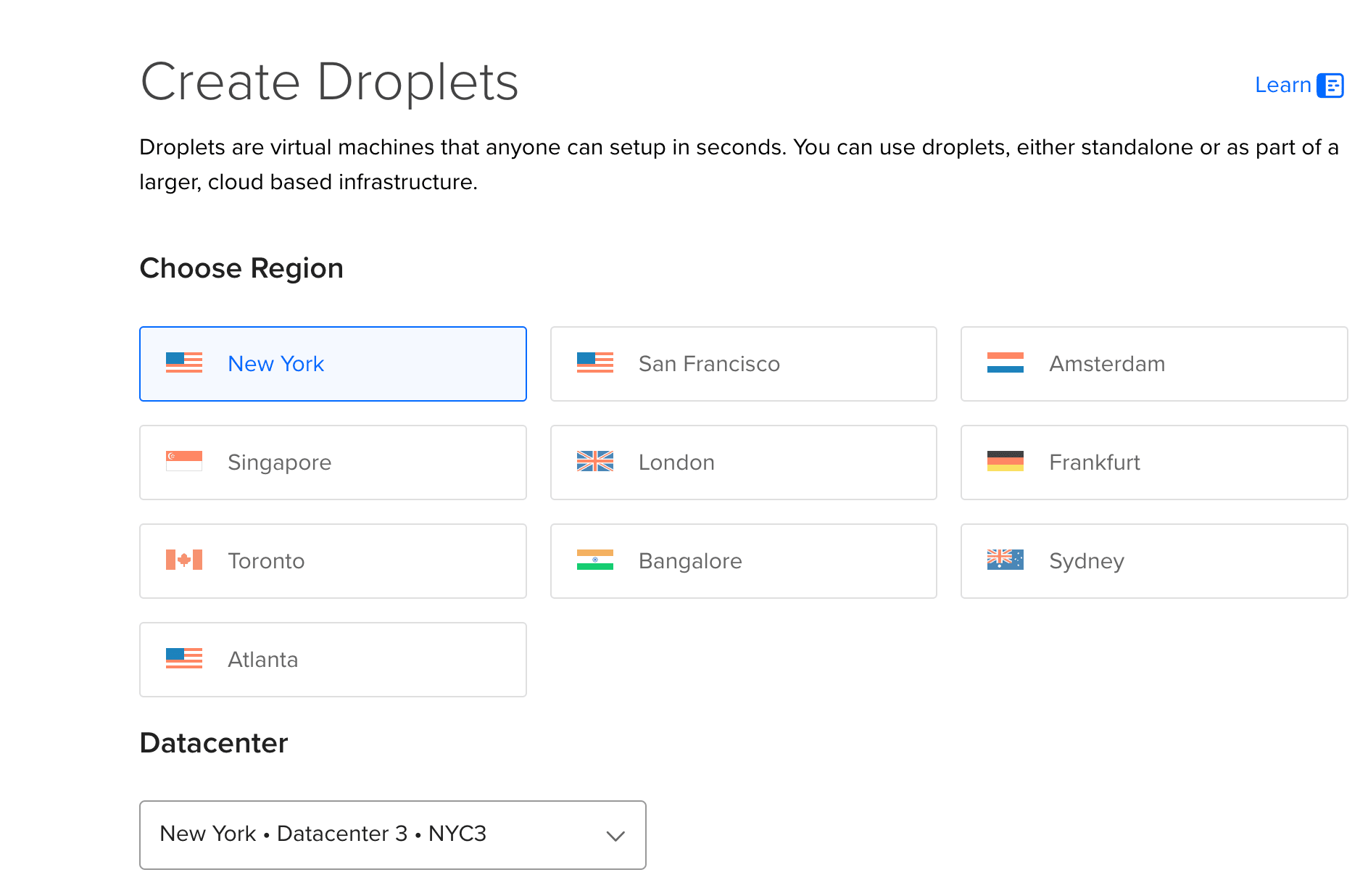 Creating a Digital Ocean droplet